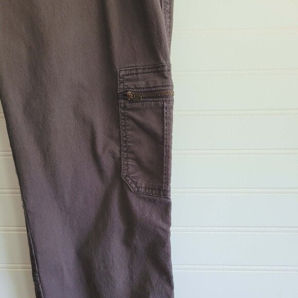 Athleta Pants Womens 12 Brown Cargo Zip Pocket Stretch Utility Casual Outdoor - Picture 4 of 13